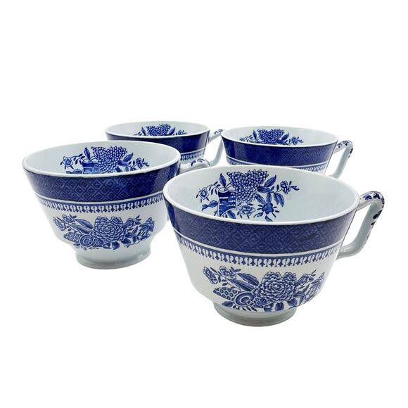 Copeland Spode Fitzhugh Blue Cups #Y2988 London Pattern (No Saucers) Set of 4 - Picture 1 of 13